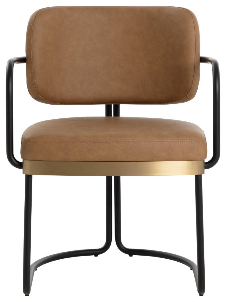 Jalen Dining Armchair, Milliken Cognac