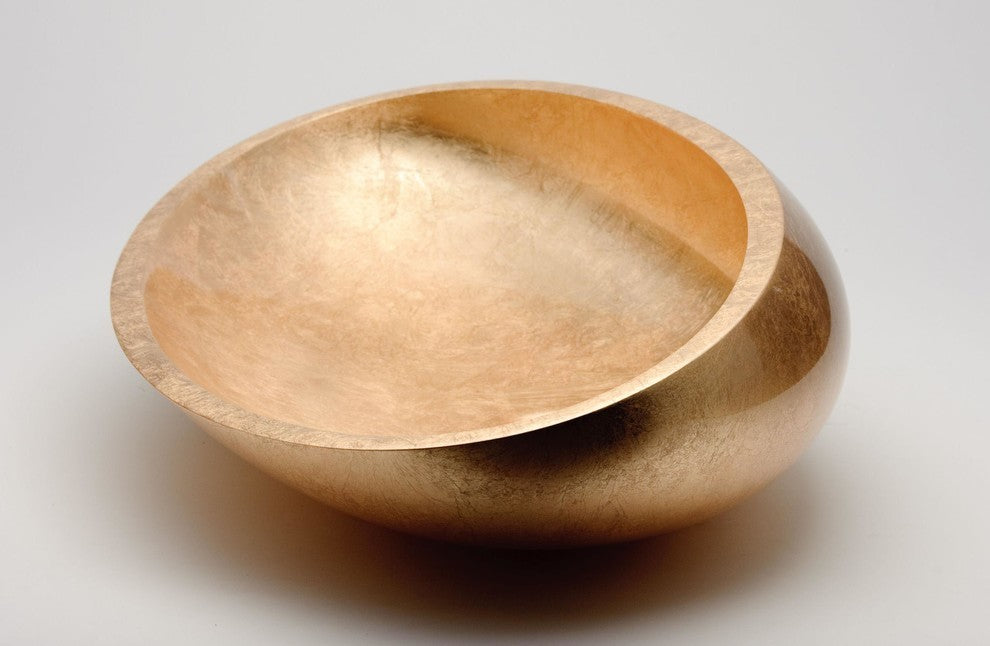 Harmony Glass Vessel Sink, Gold Leaf