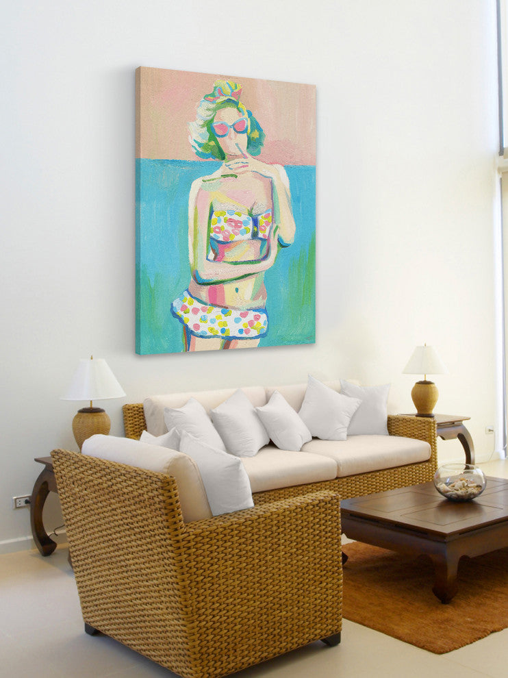 "Coquette" Painting Print on Wrapped Canvas, 30"x45"