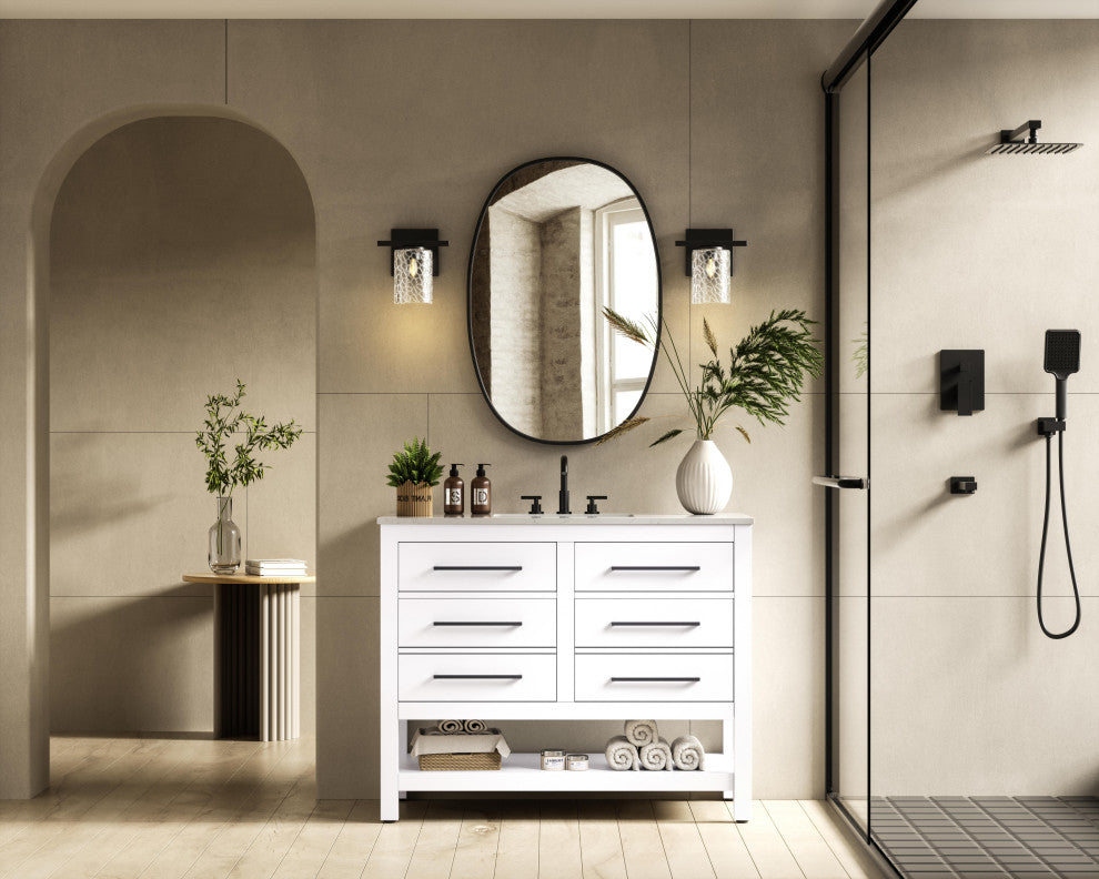 Home Living 42" Single Bathroom Vanity, White