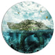 Island-Like Fantasy Turtle, Animal Art Disc Metal Artwork, 36"