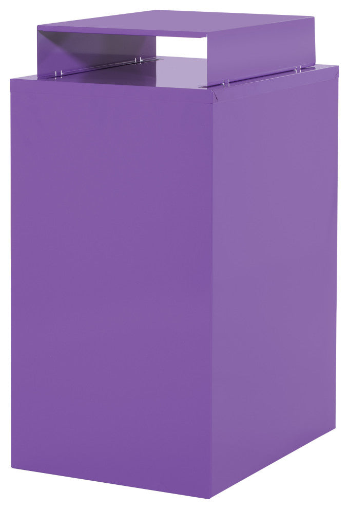 3 Drawer Locking Metal File Cabinet With Top Shelf, Purple