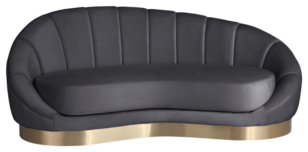 Shelly Velvet Upholstered Chaise, Gray