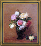 Henri FantinLatour Roses Framed Premium Canvas Print, 16"x20"