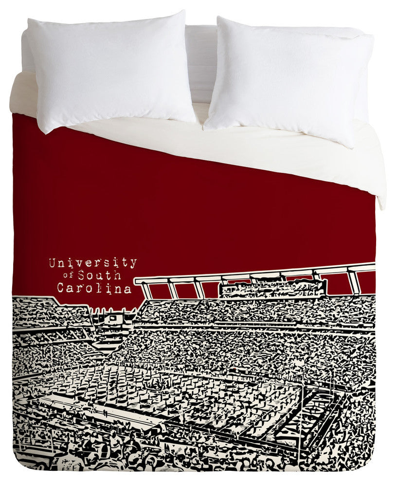 Deny Designs Bird Ave University Of South Carolina Dark Red Duvet Cover - Lightw