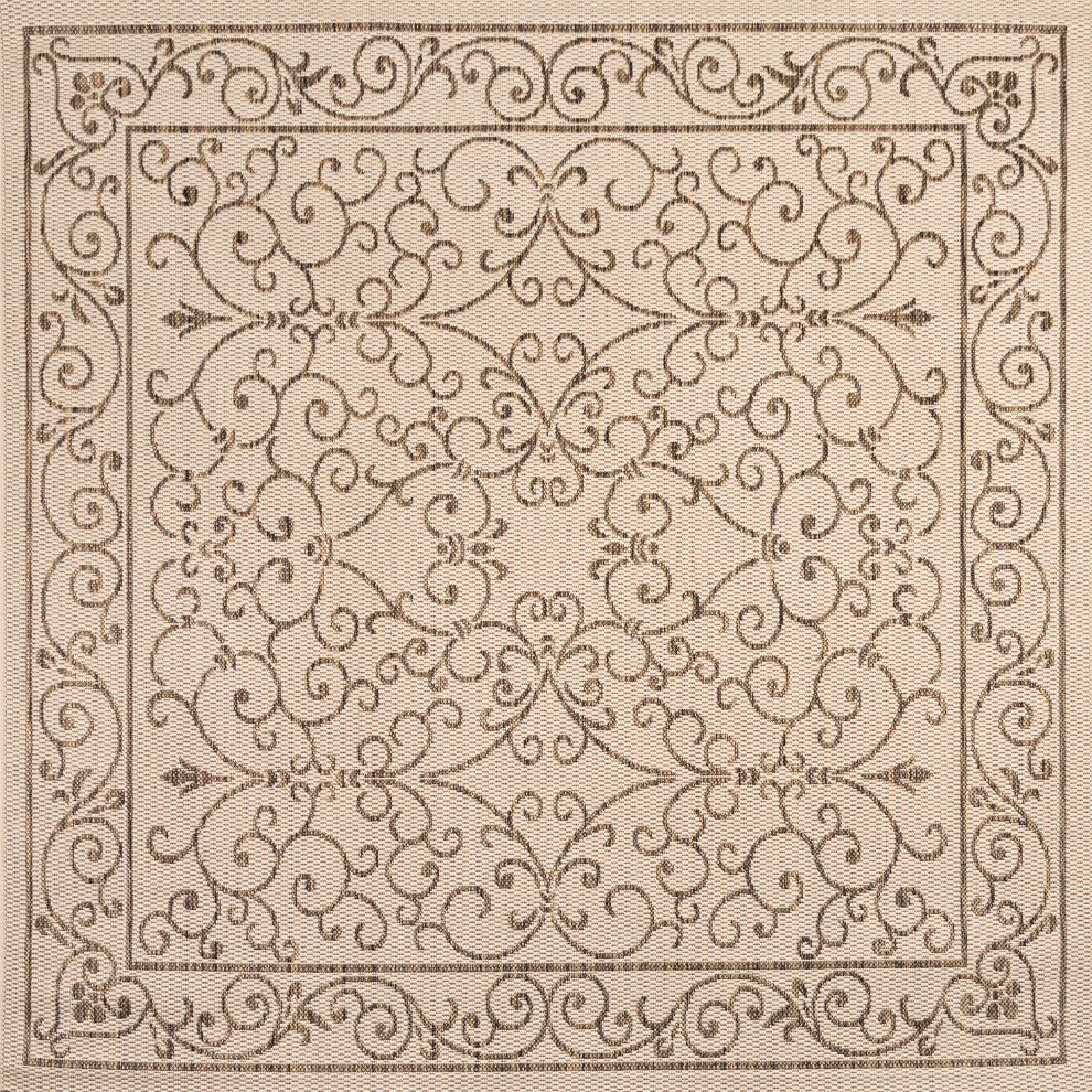 Charleston Vintage Filigree Textured Weave Indoor/Outdoor Area Rug