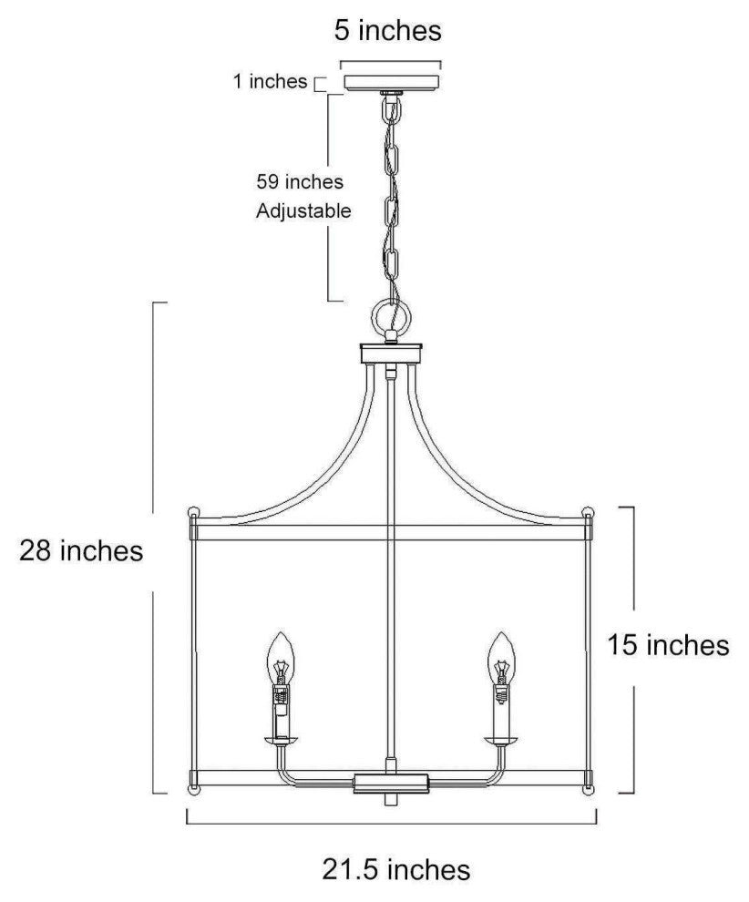 LNC Lepetos 6-Light Matte Finish Modern Cage Chandelier, Brown