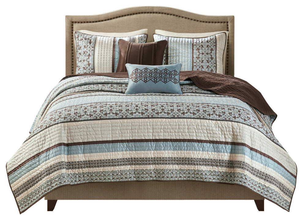 Madison Park Jacquard 5-Piece Coverlet Set, Full/Queen