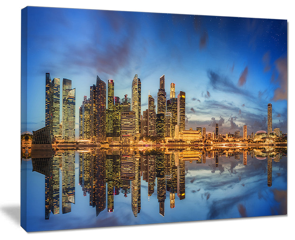 "Singapore Skyline and View of Marina Bay" Wall Art, 20"x12"
