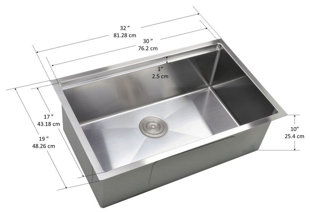 32" Prestige Series Undermount Single Kitchen Sink