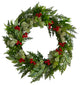 W1273 24 Cedar, Eucalyptus and Berries Artificial Christmas Wreath