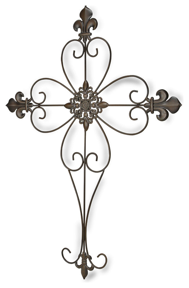 Fleur-de-Lis Decorative Wall Cross, 29", 29"