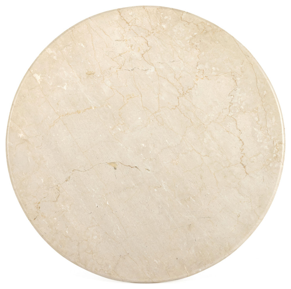 Belle Round Dining Table-Cream Marble