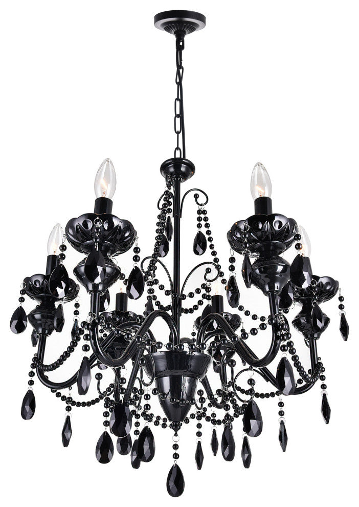 Keen 6 Light Up Chandelier With Black Finish