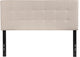 Bedford Tufted Upholstered Full Size Headboard in Beige Fabric