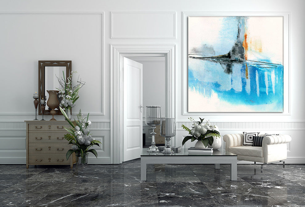 Never Grow Up 2 Fine Art Giant Canvas Print, Blue, Gray, 54"X54"