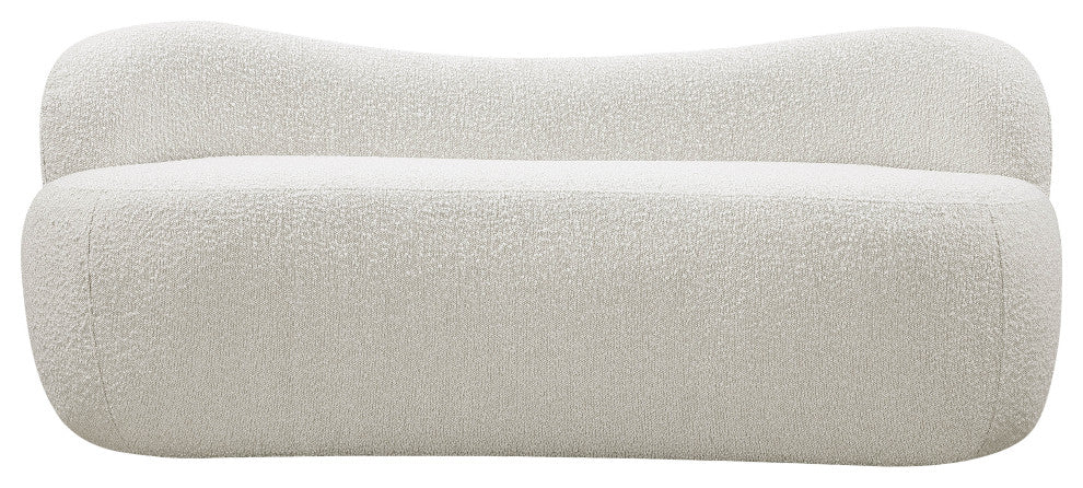Flair Boucle Fabric Upholstered Bench, Cream