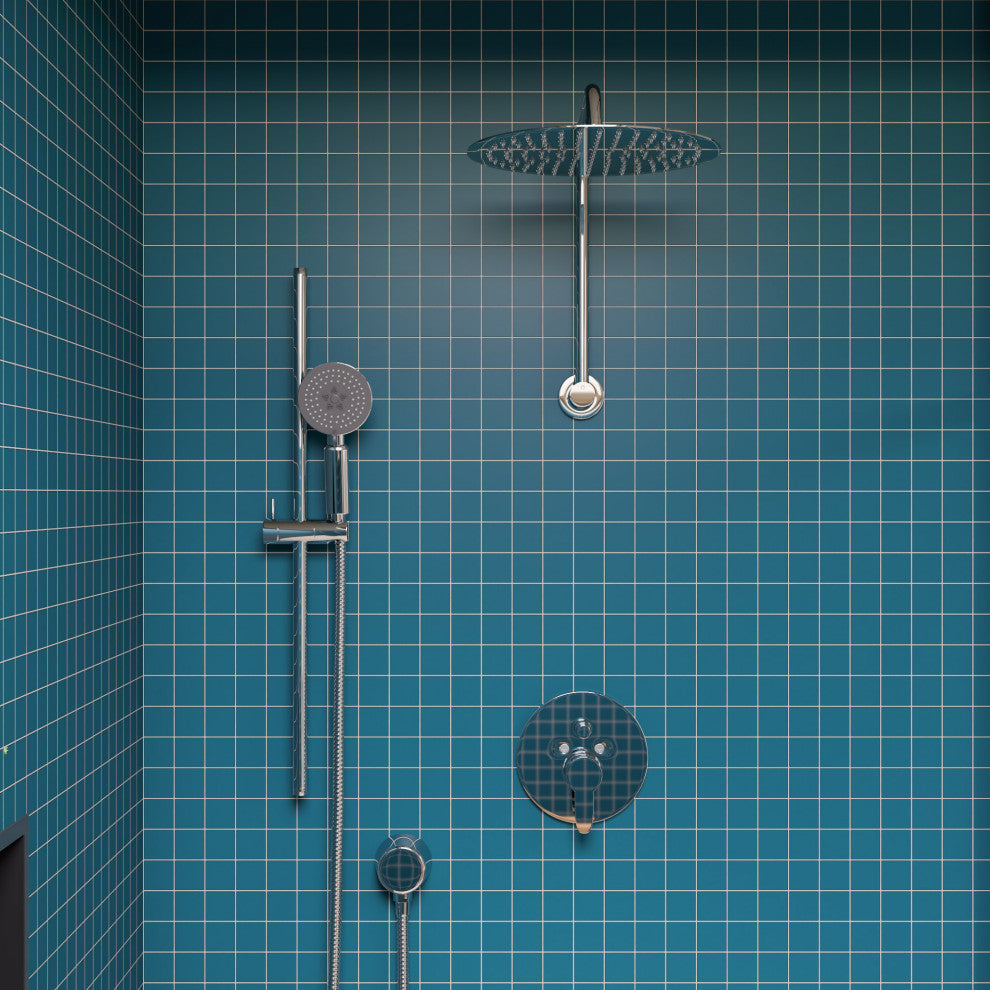 Ab12Grw, -Piece Polished Chrome 12" Round Raised Wall Mounted Shower Arm