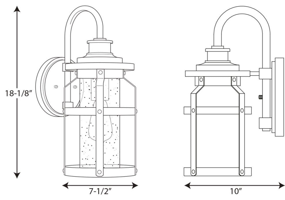 Haslett Collection 1-Light Medium Wall Lantern, Antique Pewter