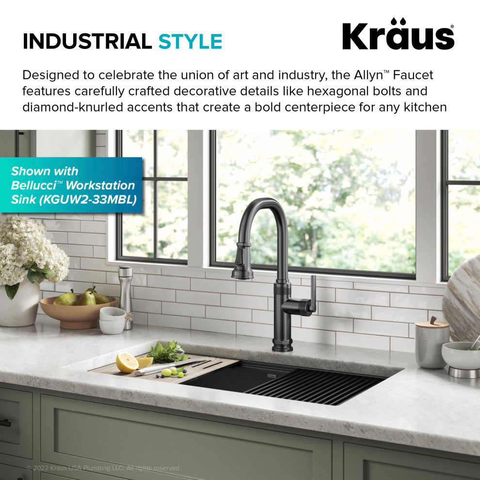 Sellette Pull-Down Kitchen Faucet, Spot Free Black Stainless, Model Kpf-4102sfsb