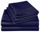 Checkered Collection Embossed 4 Piece Set, 1800 Series Bed Sheets, Navy Blue, Qu