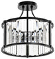 Modern 3-Light Semi Flush Mount Crystal Ceiling Lamp