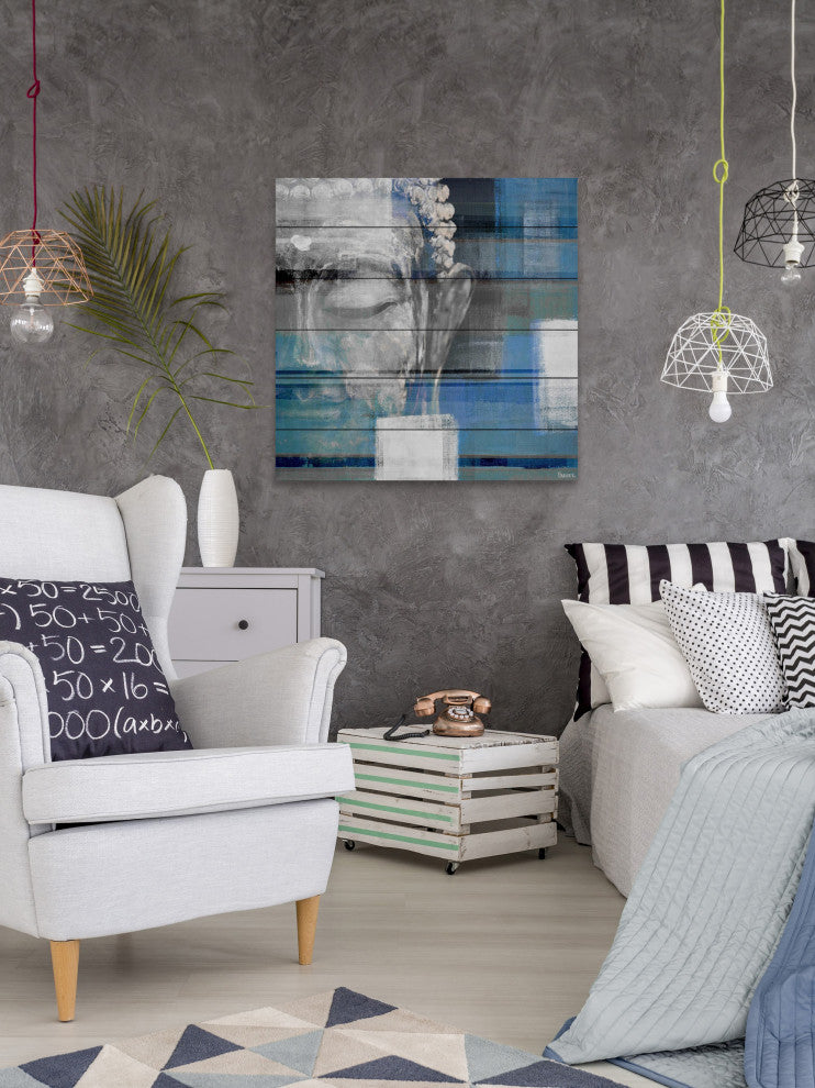 "Blue Buddha" Painting Print, 18x18