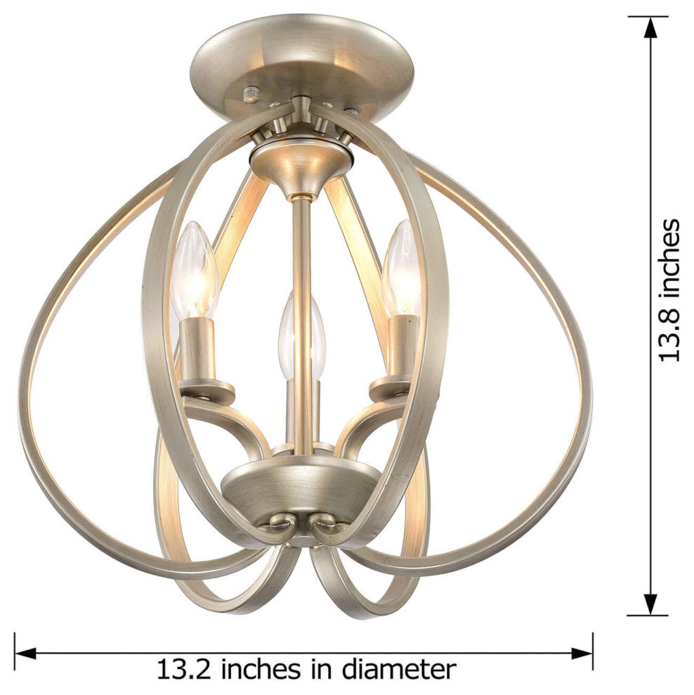 Emma Contemporary Sleek Curves Cradling Metal Flush Mount