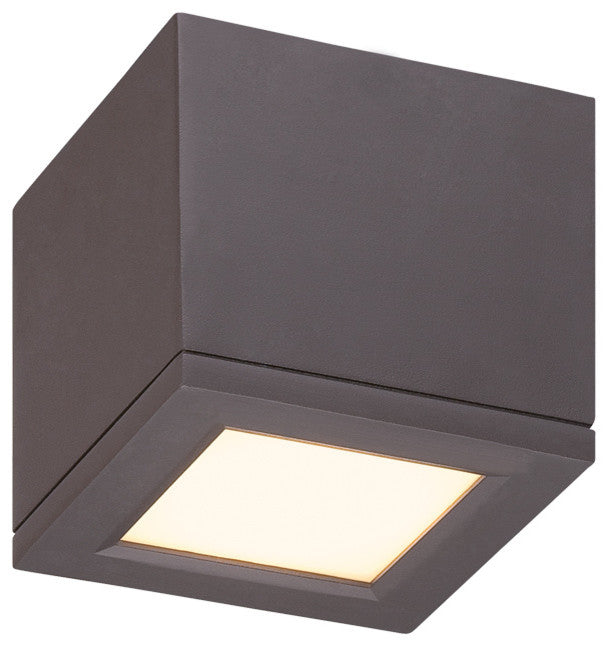 WAC Lighting Rubix 5" Indoor or Outdoor LED Flush Mount, Bronze