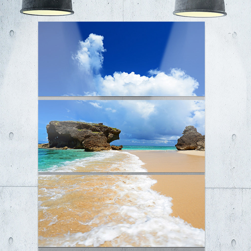 "Emerald Green of Okinawa" Photo Metal Wall Art, 3 Panels, 28"x36"