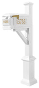 Westhaven System-Mailbox, 3 Cast Plates, Square Base, Pyramid Finial, White
