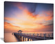 "Infinite Wooden Bridge Under Clouds" Sea Bridge Canvas Wall Artwork, 40"x30"