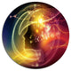 Illuminating Human Head Fractal, Abstract Round Wall Art, 36"