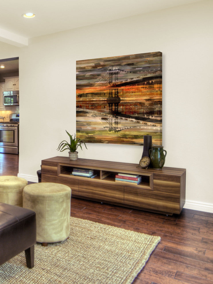 "Night Bridge" Print on Canvas, 32"x32"