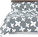 Desiree Soft 100% Cotton Duvet Cover Set, Gray and White, King/Cal King
