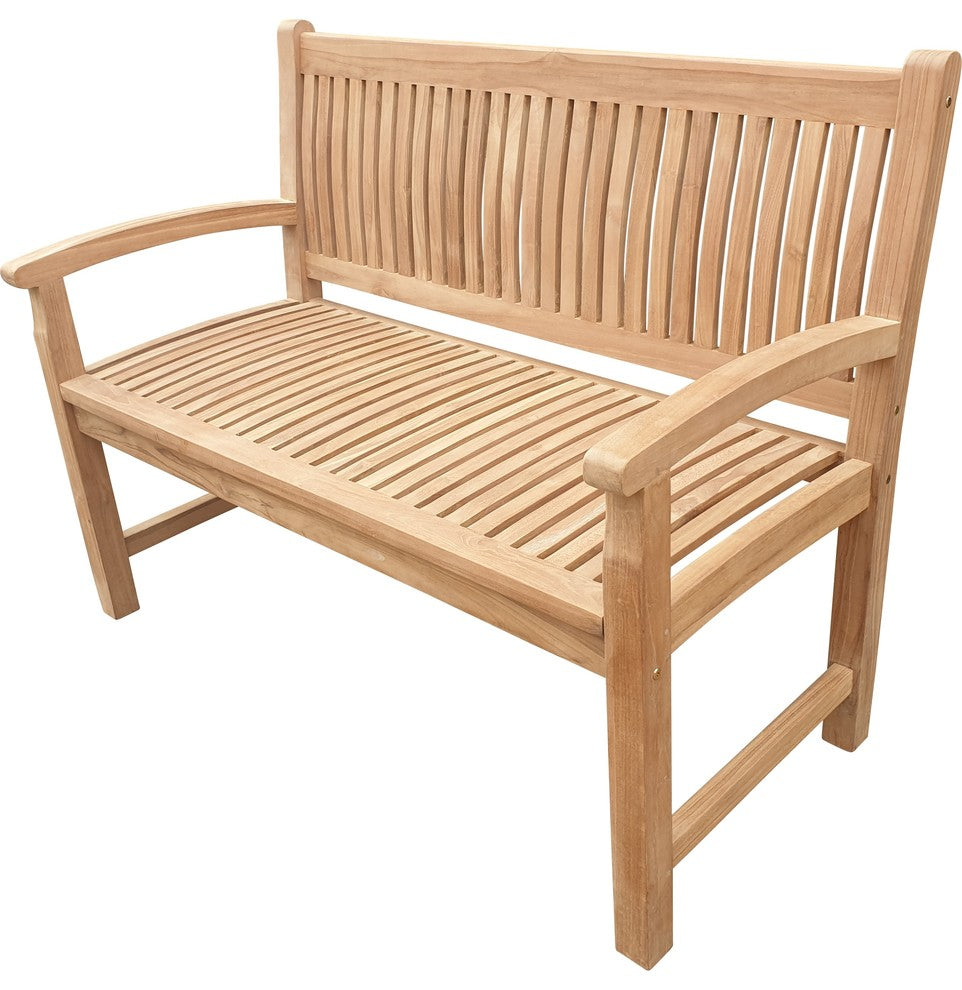 Seven Seas Teak El Mar Outdoor Teak Wood Bench, 4 Foot