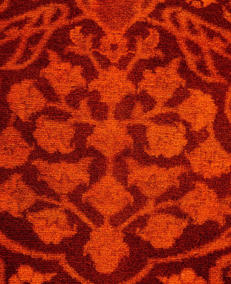 Overdyed One-of-a-Kind Hand-Knotted Area Rug Orange, 3' 2" x 4' 10"