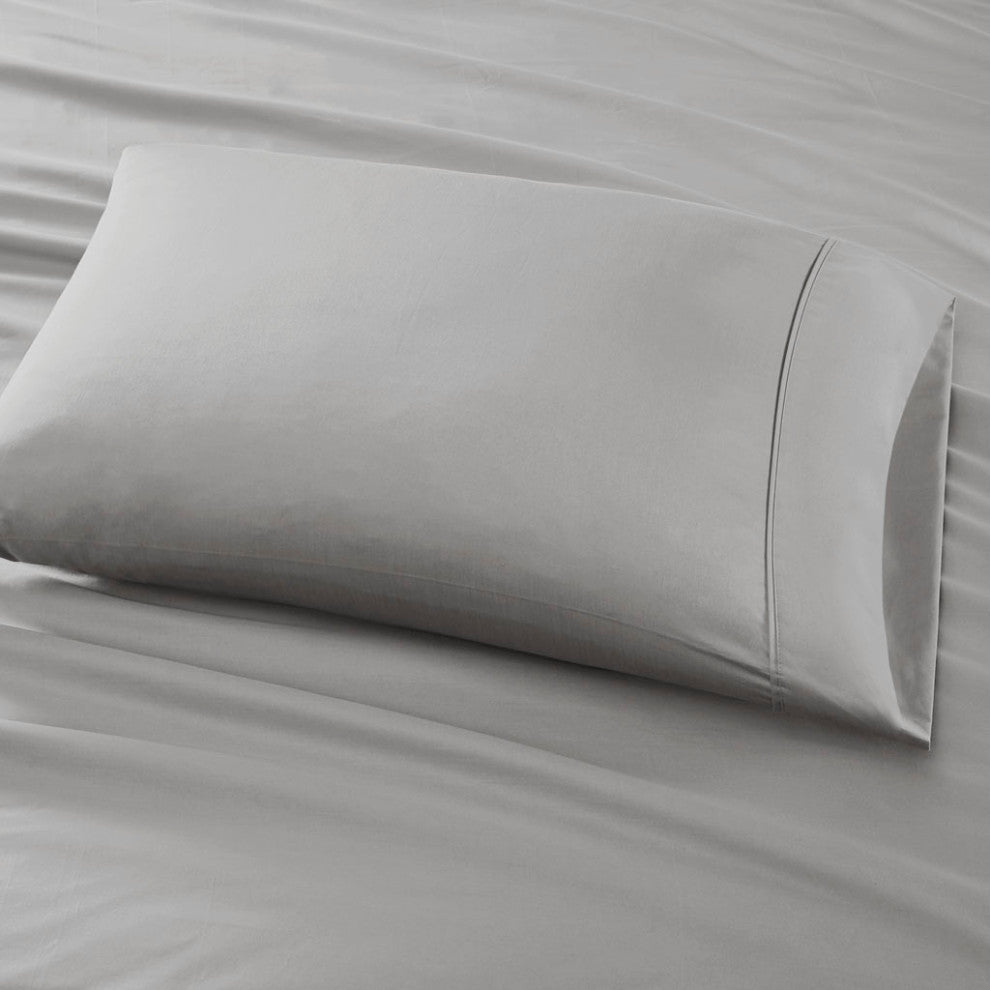 Madison Park 800 Thread Count Cotton-Blend Sateen 6-Piece Sheet Set, Light Grey