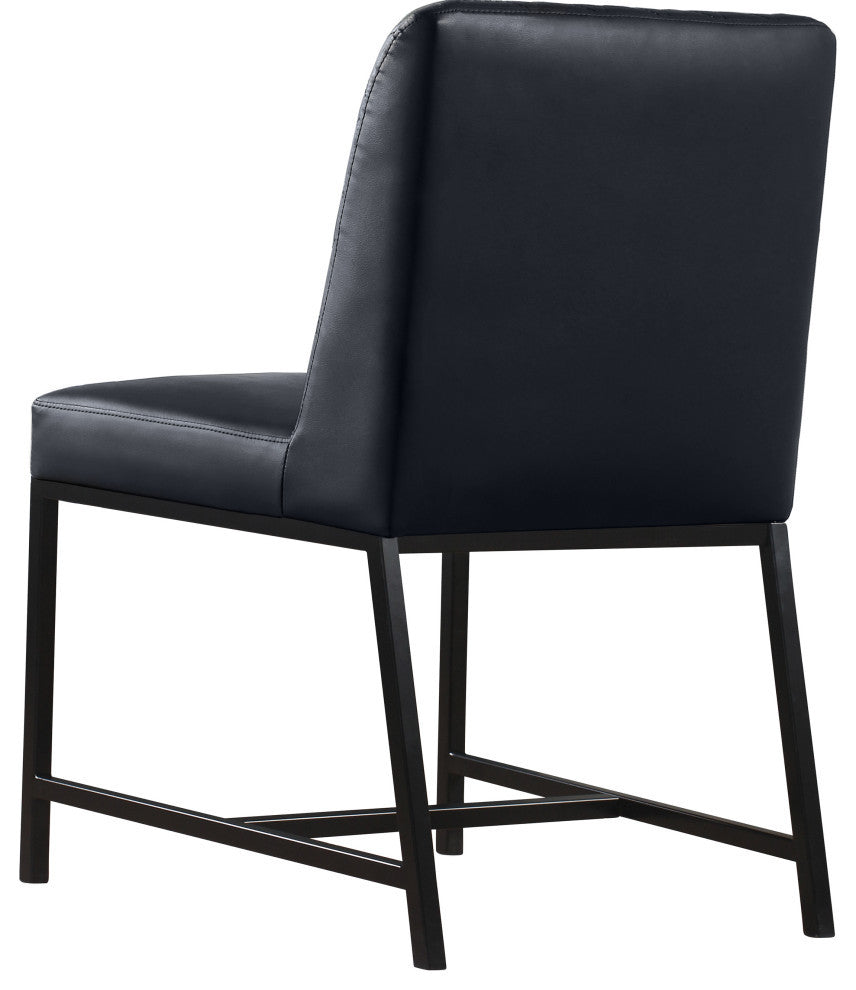 Bryce Faux Leather Upholstered Dining Chair, Set of 2, Black