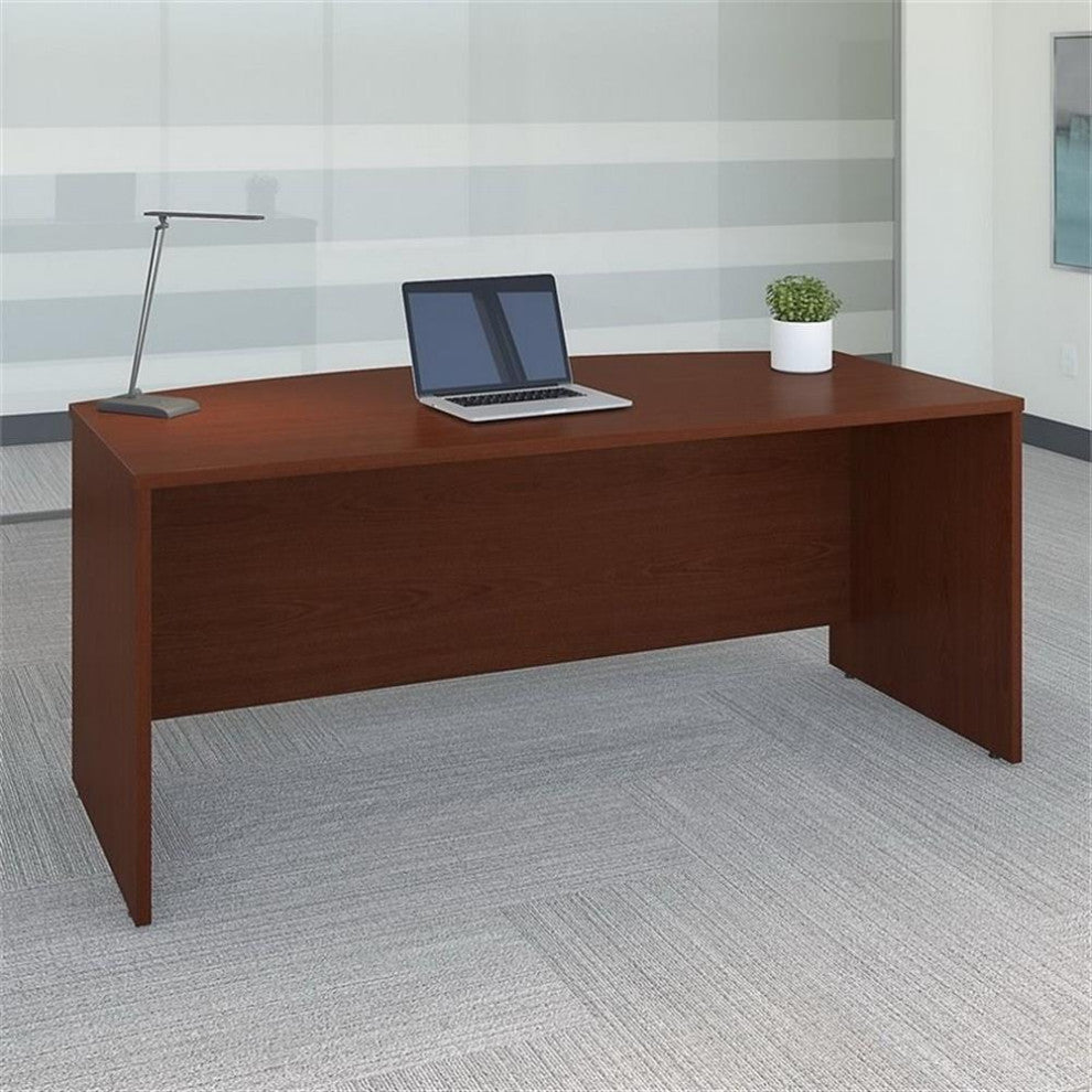 Series C 72" Bow Front Desk Shell in Mahogany - Engineered Wood