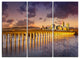 "Pennsylvania Railroad Bridge Skyline" Metal Wall Art, 3 Panels, 36"x28"