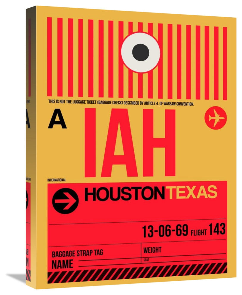 "IAH Houston Luggage Tag 1" Fine Art Print