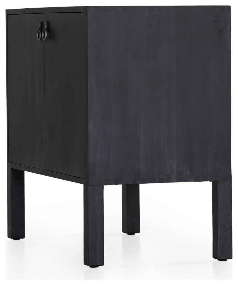 Isador Bar Cabinet, Black Wash Poplar