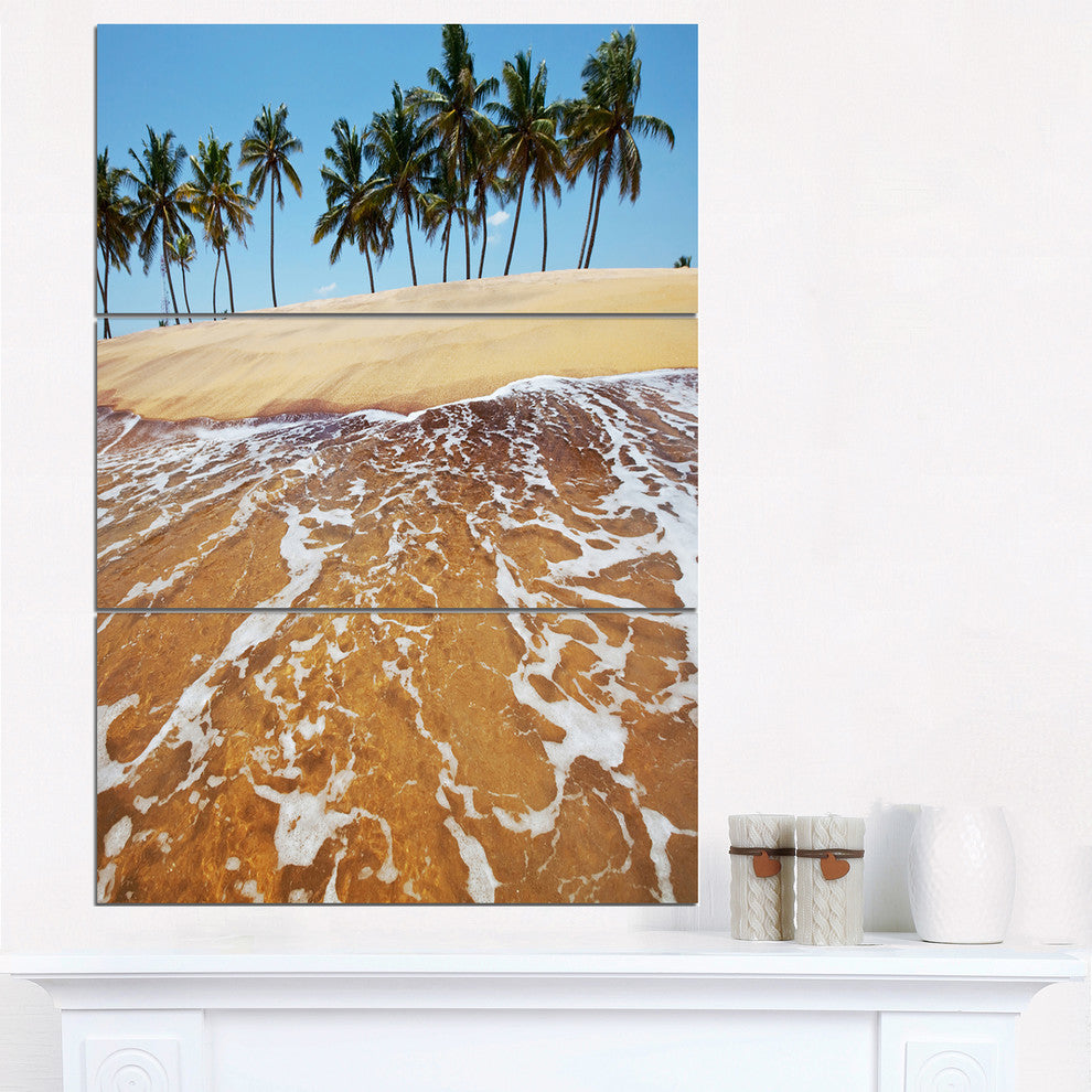 "Tropical Beach With Crystal Waters" Metal Wall Art, 3 Panels, 28"x36"
