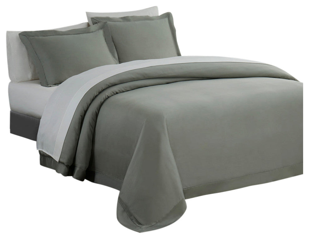 Lyocell Duvet Cover Set, Super Queen, Sage, 3 Piece