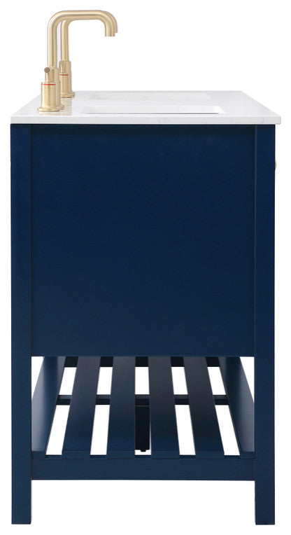 Tucker Blue 60" Double Sink Bathroom Vanity