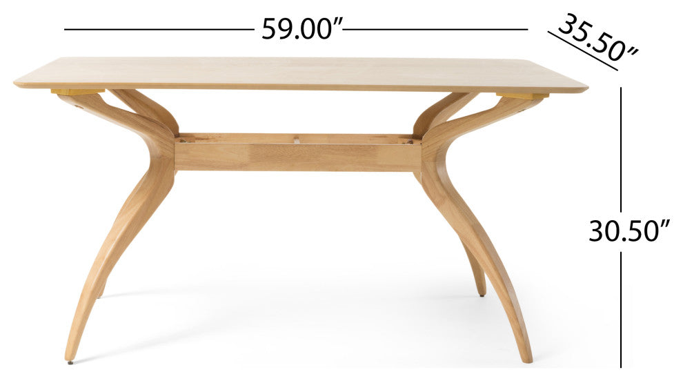 GDF Studio Seraphim Natural Oak Finish Wood Dining Table