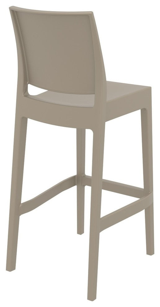 Maya Resin Barstool, Taupe, Set of 2