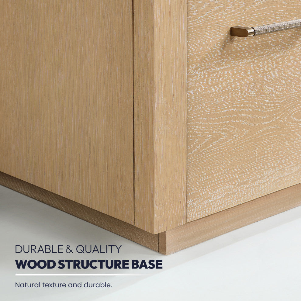 San Bath Vanity with Stone Top, Washed Ash Grey, 72", Double Vanity, No Mirror