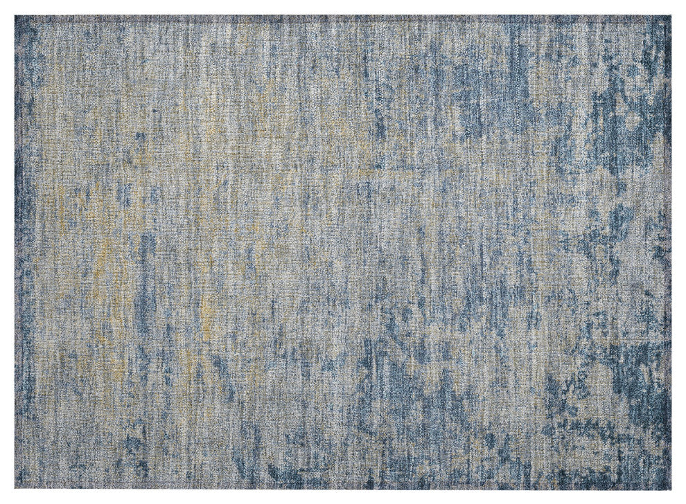 Machine Washable Indoor/Outdoor Chantille ACN1901 Navy 1'8" x 2'6" Rug